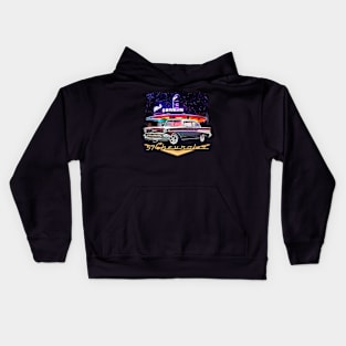 1957 Chevy Vintage Muscle Car Hot Rod Artwork. Kids Hoodie